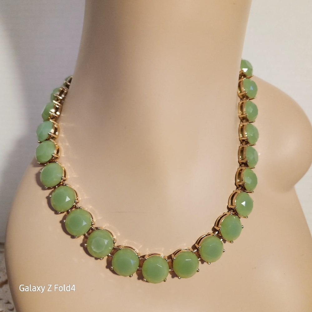 Elegant Green and Gold Necklace J Crew